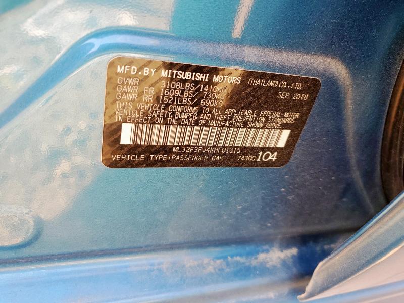 2019 MITSUBISHI MIRAGE G4 ES ML32F3FJ4KHF01315