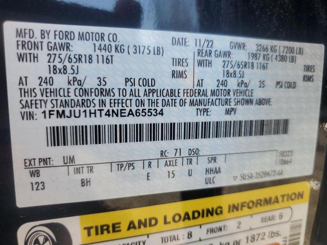 2022 FORD EXPEDITION 1FMJU1HT4NEA65534