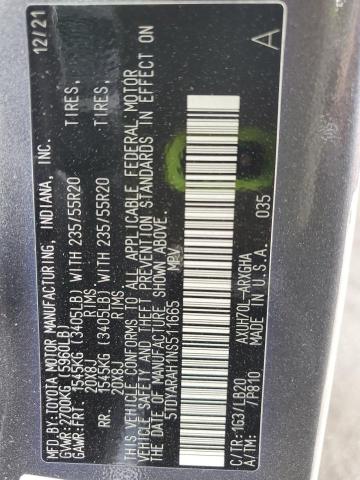2022 TOYOTA HIGHLANDER 5TDYARAH1NS511665