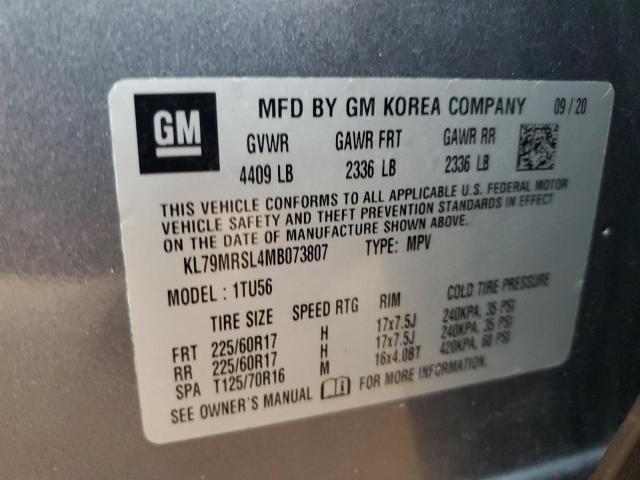 2021 CHEVROLET TRAILBLAZER LT KL79MRSL4MB073807