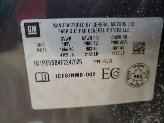 2015 CHEVROLET CRUZE LT - 1G1PE5SB4F7247025