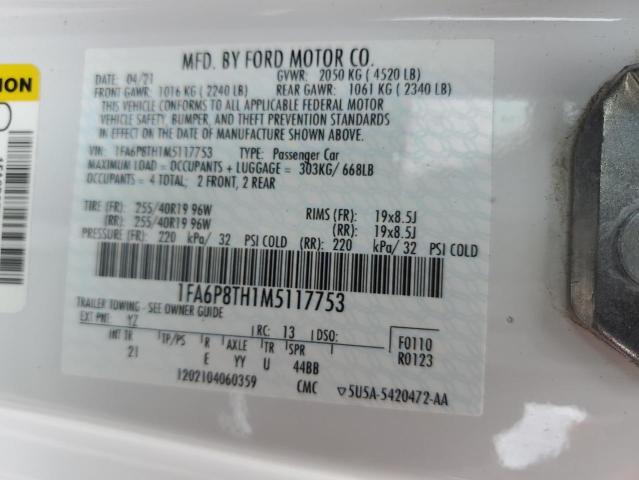 2021 FORD MUSTANG 1FA6P8TH1M5117753