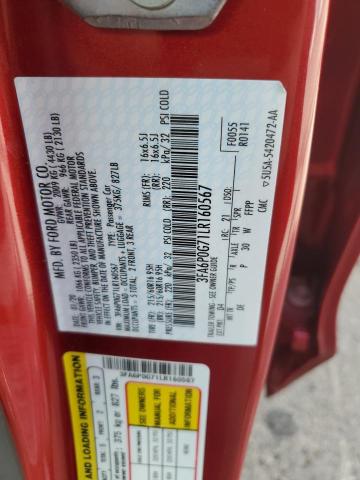 2020 FORD FUSION S 3FA6P0G71LR160567