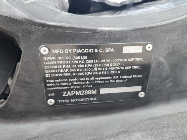 2009 PIAGGIO BV 250 ZAPM289M895301596