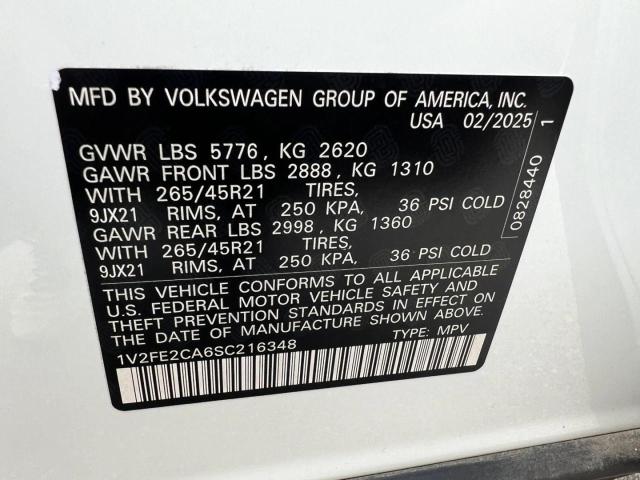 2025 VOLKSWAGEN ATLAS CROS 1V2FE2CA6SC216348