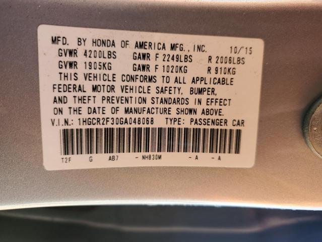 2016 HONDA ACCORD LX 1HGCR2F30GA048068