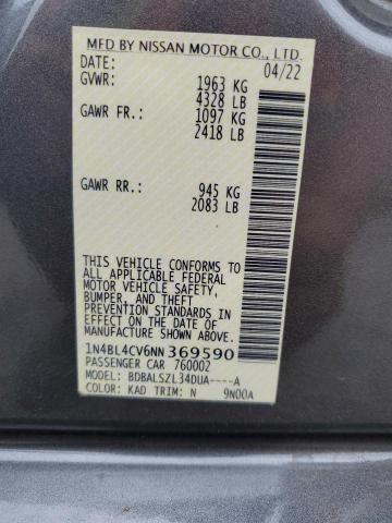 2022 NISSAN ALTIMA SR 1N4BL4CV6NN369590
