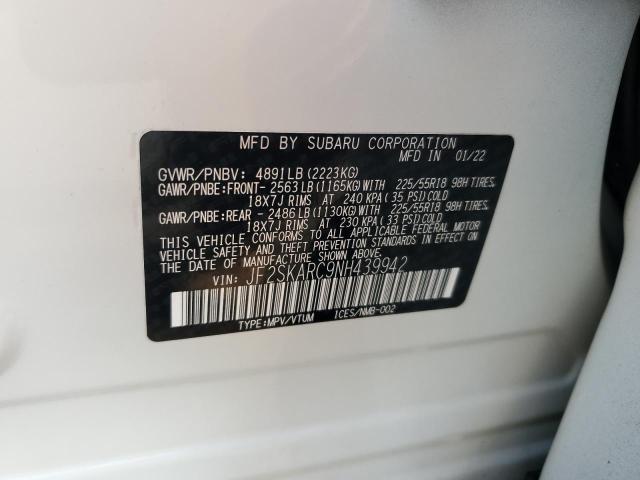 2022 SUBARU FORESTER TOURING JF2SKARC9NH439942