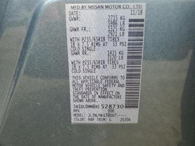 2019 INFINITI QX60 LUXE 5N1DL0MM8KC528730