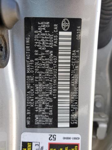 2019 TOYOTA CAMRY L - 4T1B11HK5KU217407
