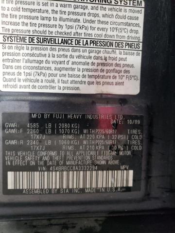 2010 SUBARU OUTBACK 2. - 4S4BRBCC8A3332294
