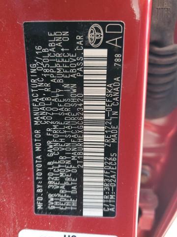 2016 TOYOTA COROLLA L 2T1BURHEXGC623420