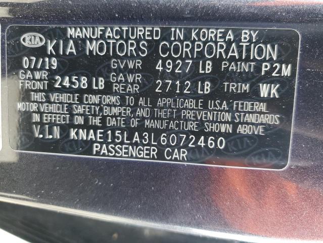 2020 KIA STINGER KNAE15LA3L6072460