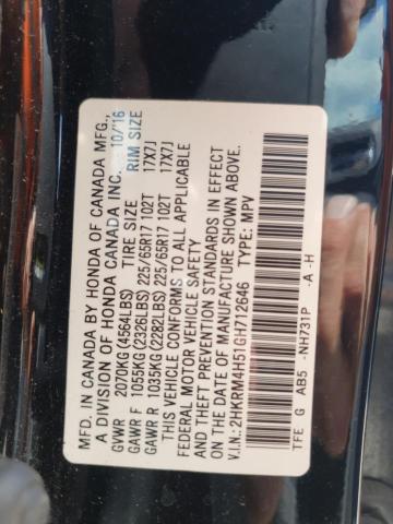 2016 HONDA CR-V EX 2HKRM4H51GH712646