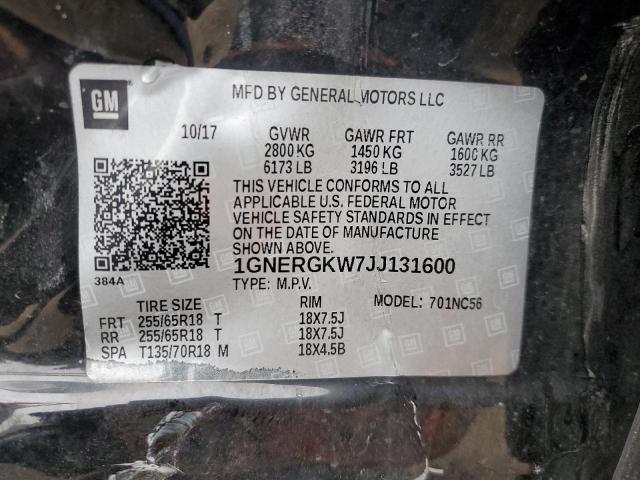 2018 CHEVROLET TRAVERSE LT 1GNERGKW7JJ131600