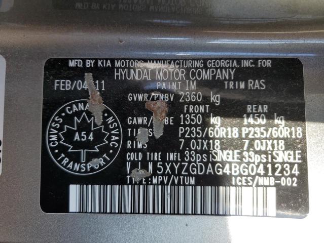 2011 HYUNDAI SANTA FE G - 5XYZGDAG4BG041234