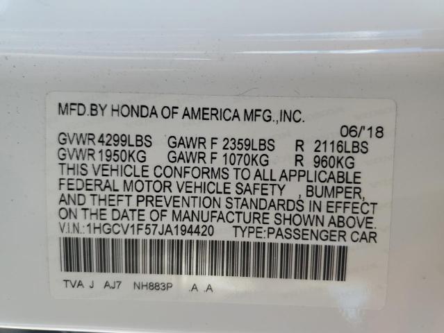 2018 HONDA ACCORD EXL 1HGCV1F57JA194420