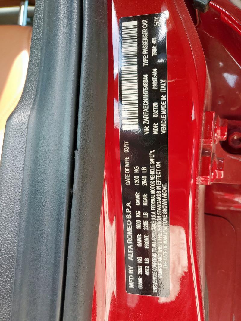 2017 ALFA ROMEO GIULIA TI ZARFAECN1H7546844