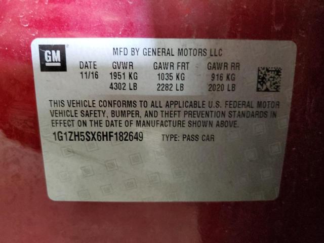 2017 CHEVROLET MALIBU PRE - 1G1ZH5SX6HF182649