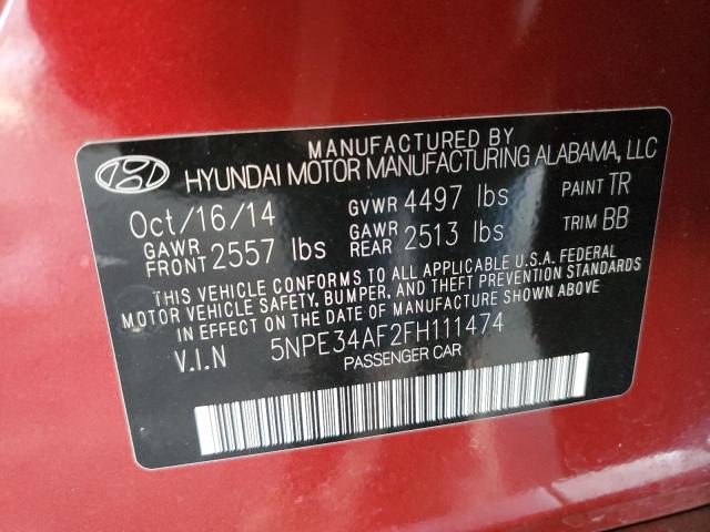 2015 HYUNDAI SONATA SPO 5NPE34AF2FH111474