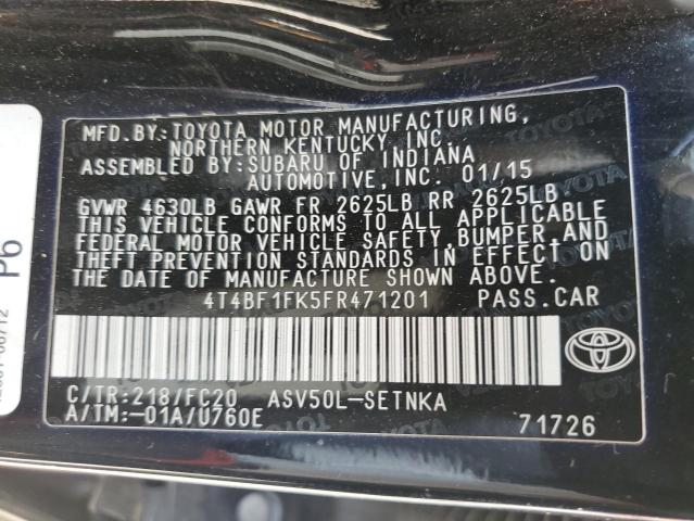 2015 TOYOTA CAMRY LE 4T4BF1FK5FR471201
