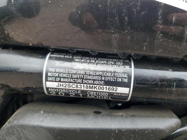 2021 HONDA CMX1100 D JH2SC8318MK001692