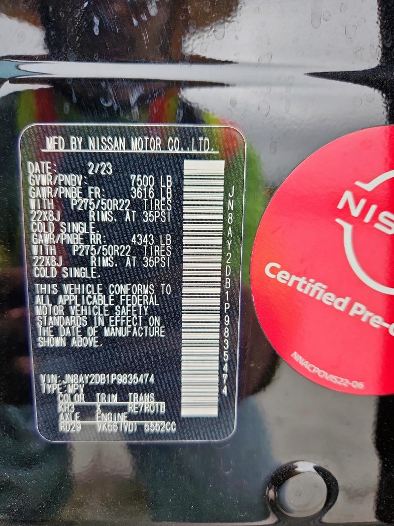 2023 NISSAN ARMADA PLA JN8AY2DB1P9835474