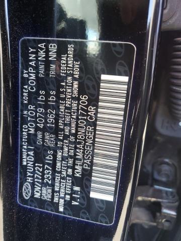 2022 HYUNDAI ELANTRA BLUE KMHLM4AJ8NU017706