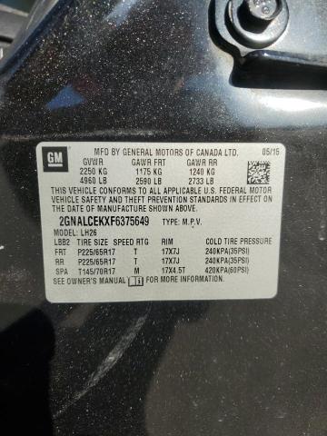 2015 CHEVROLET EQUINOX LT 2GNALCEKXF6375649