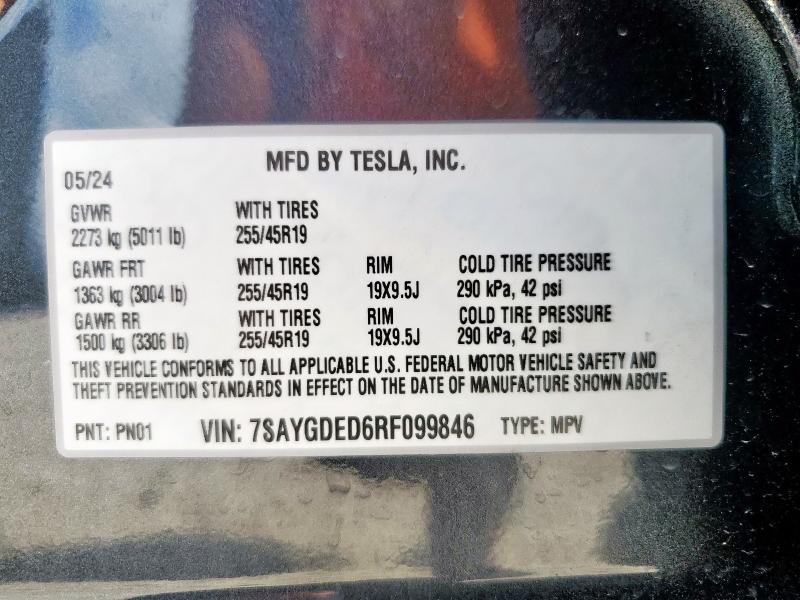 2024 TESLA MODEL Y - 7SAYGDED6RF099846