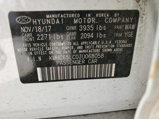 2018 HYUNDAI IONIQ BLUE KMHC65LC0JU068058