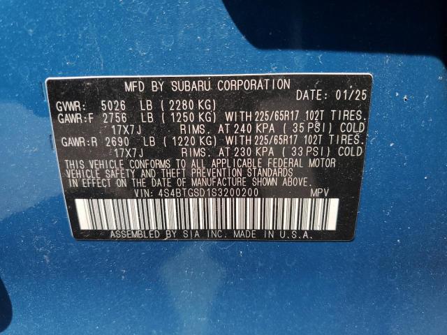 2025 SUBARU OUTBACK WI 4S4BTGSD1S3200200