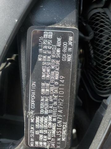 2017 SUZUKI GSX-R600 JS1GN7FA7H2101149