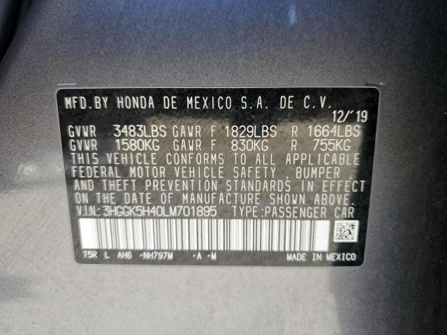 2020 HONDA FIT LX 3HGGK5H40LM701895