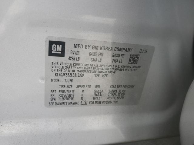 2020 CHEVROLET TRAX LS KL7CJKSB2LB312329
