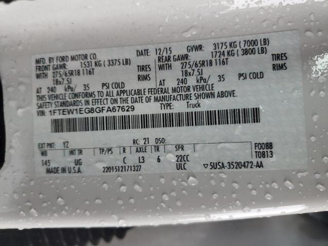2016 FORD F150 SUPER - 1FTEW1EG8GFA67629