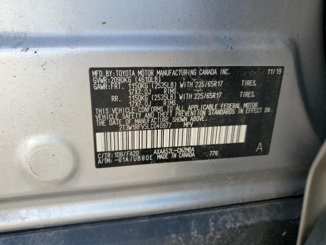 2020 TOYOTA RAV4 XLE 2T3W1RFV5LC040977