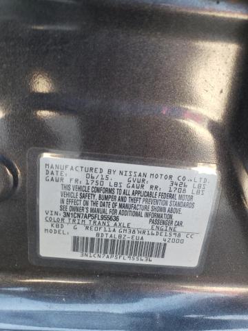 2015 NISSAN VERSA S 3N1CN7AP5FL955636