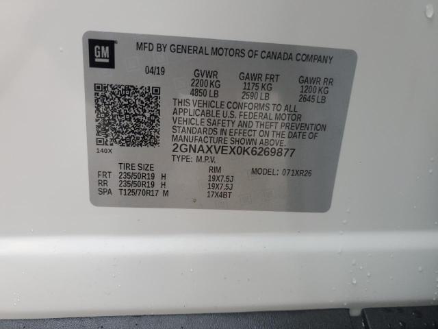 2019 CHEVROLET EQUINOX LT 2GNAXVEX0K6269877