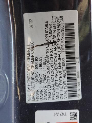 2022 HONDA CIVIC SPOR - 19XFL1H80NE018532