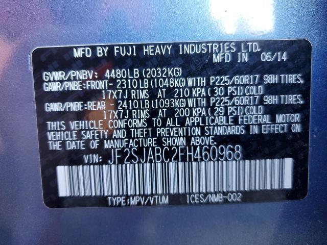 2015 SUBARU FORESTER 2 - JF2SJABC2FH460968
