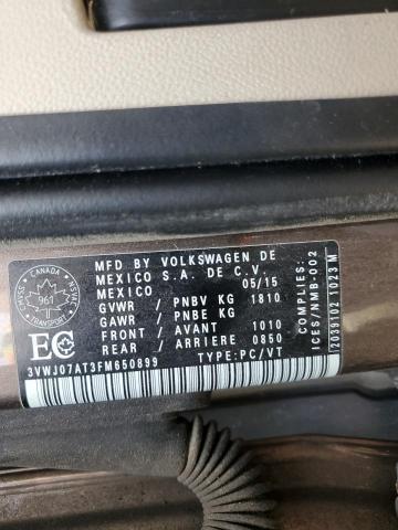 2015 VOLKSWAGEN BEETLE 1.8 3VWJ07AT3FM650899