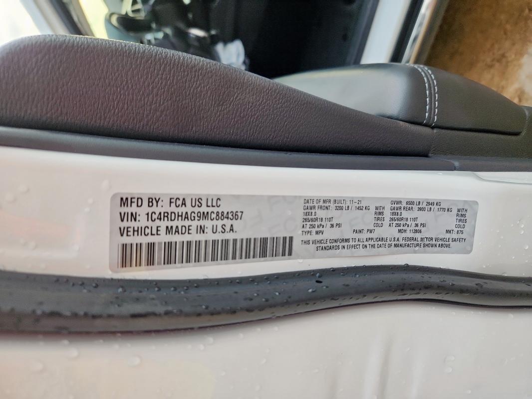 2021 DODGE DURANGO SX 1C4RDHAG9MC884367