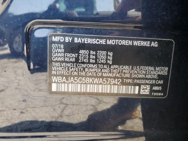 2019 BMW 530 I WBAJA5C58KWA57942