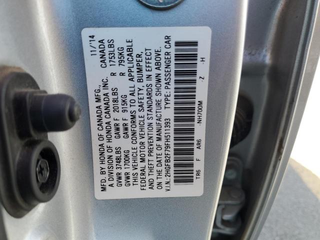 2015 HONDA CIVIC SE 2HGFB2F79FH511393