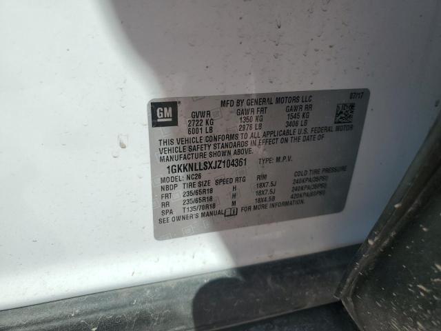 2018 GMC ACADIA SLE 1GKKNLLSXJZ104361