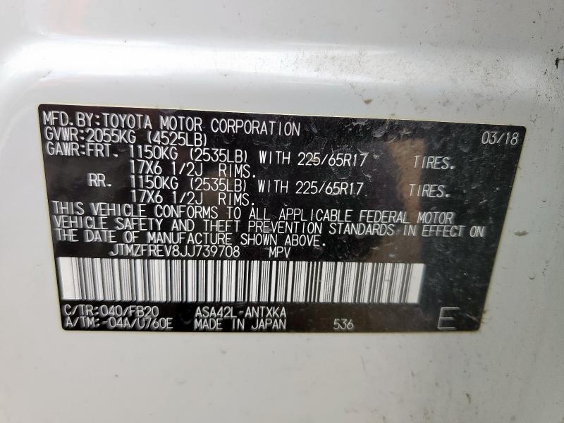 2018 TOYOTA RAV4 LE JTMZFREV8JJ739708