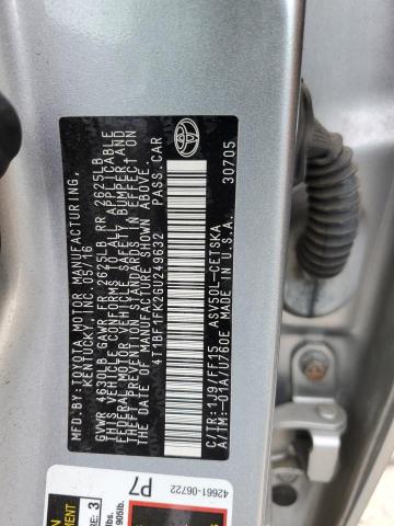 2016 TOYOTA CAMRY LE - 4T1BF1FK2GU249632