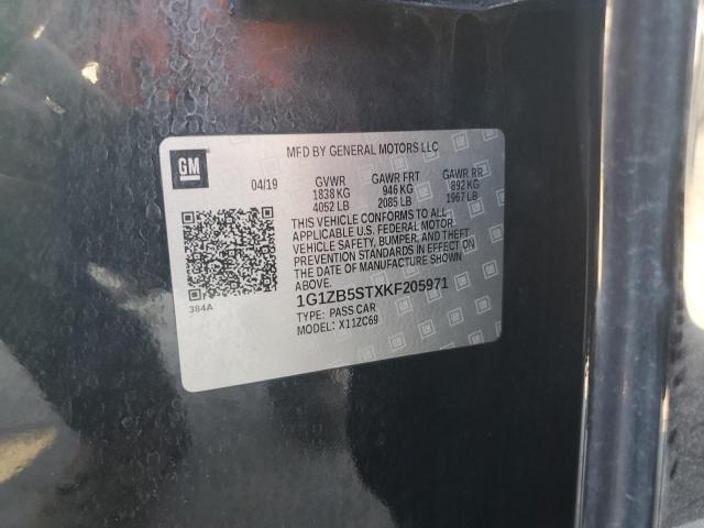 2019 CHEVROLET MALIBU LS 1G1ZB5STXKF205971