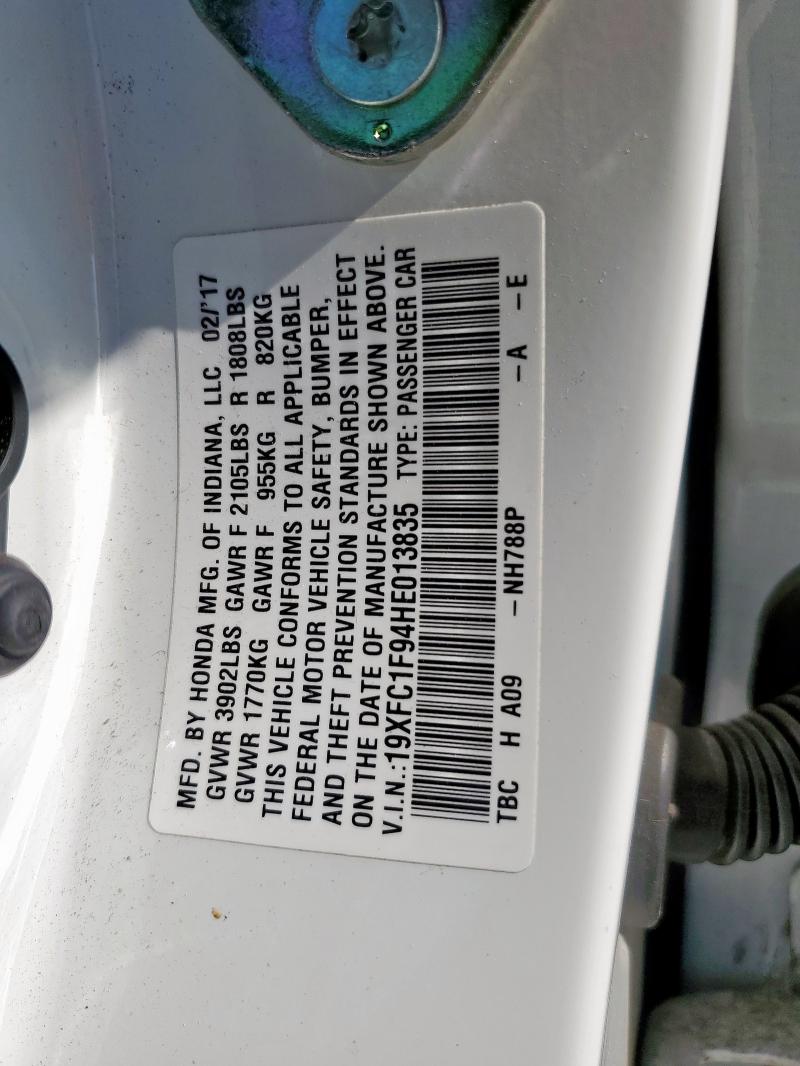 2017 HONDA CIVIC TOUR 19XFC1F94HE013835